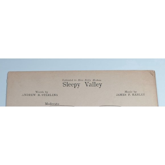 Vintage Sheet Music Sleepy Valley 1929 Piano Voice Ukulele Easy Listening - Picture 3 of 5
